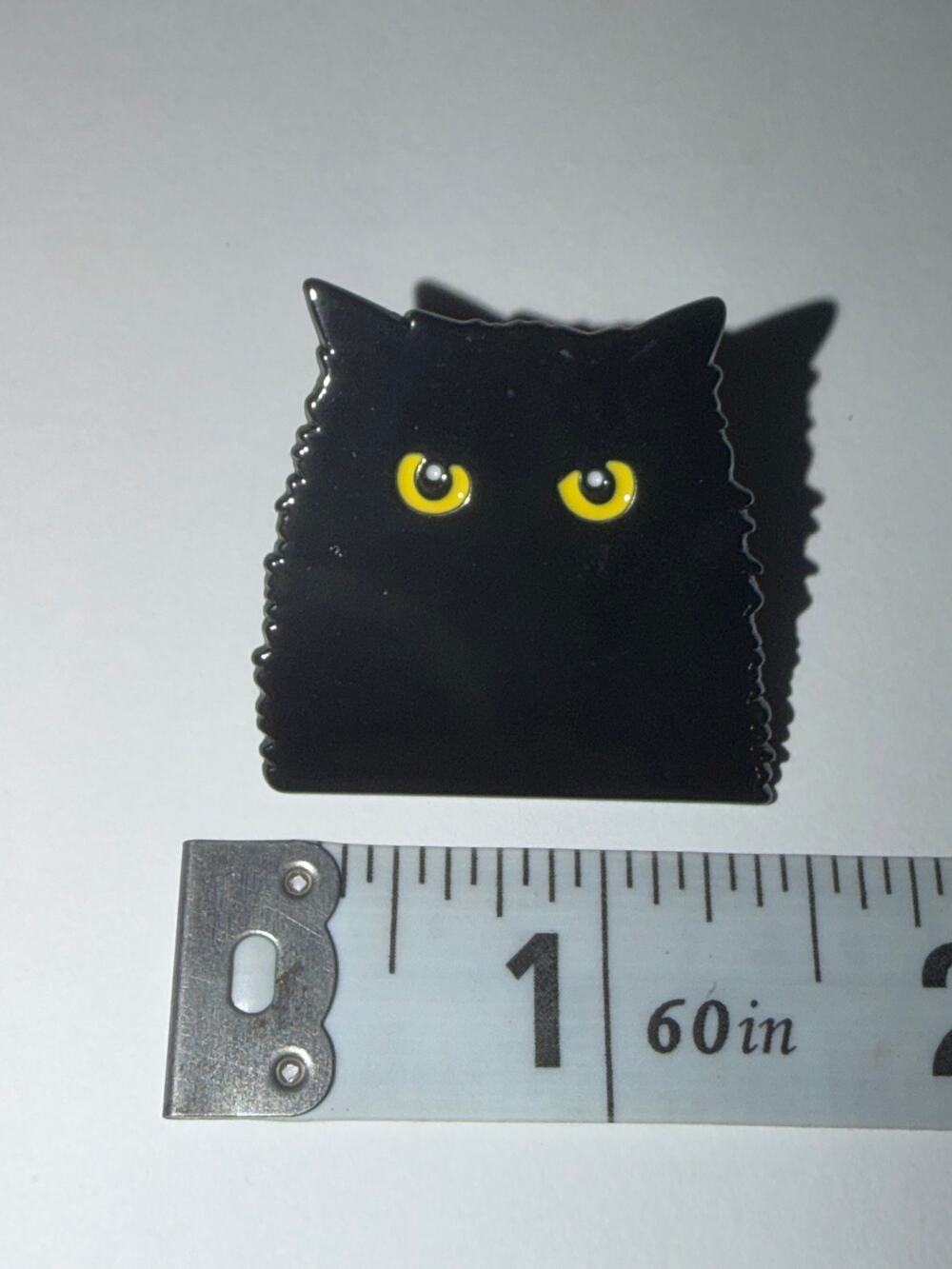 Black Cat with Yellow Eyes Pin Brooch